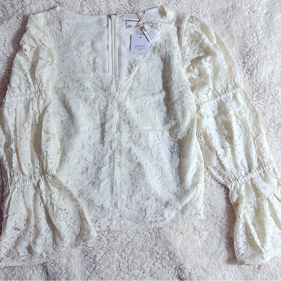 NEW! Club Monaco Jarne Lace Top-Cashew Milk - Picture 3 of 4